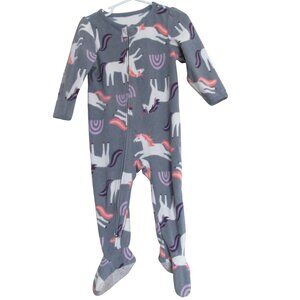 Just One You Carters Unicorn Footed Sleeper‎ Toddler Girls Size 18M Gray Zip Up